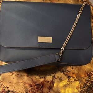 Kate Spade Blue Clutch with Gold Chain